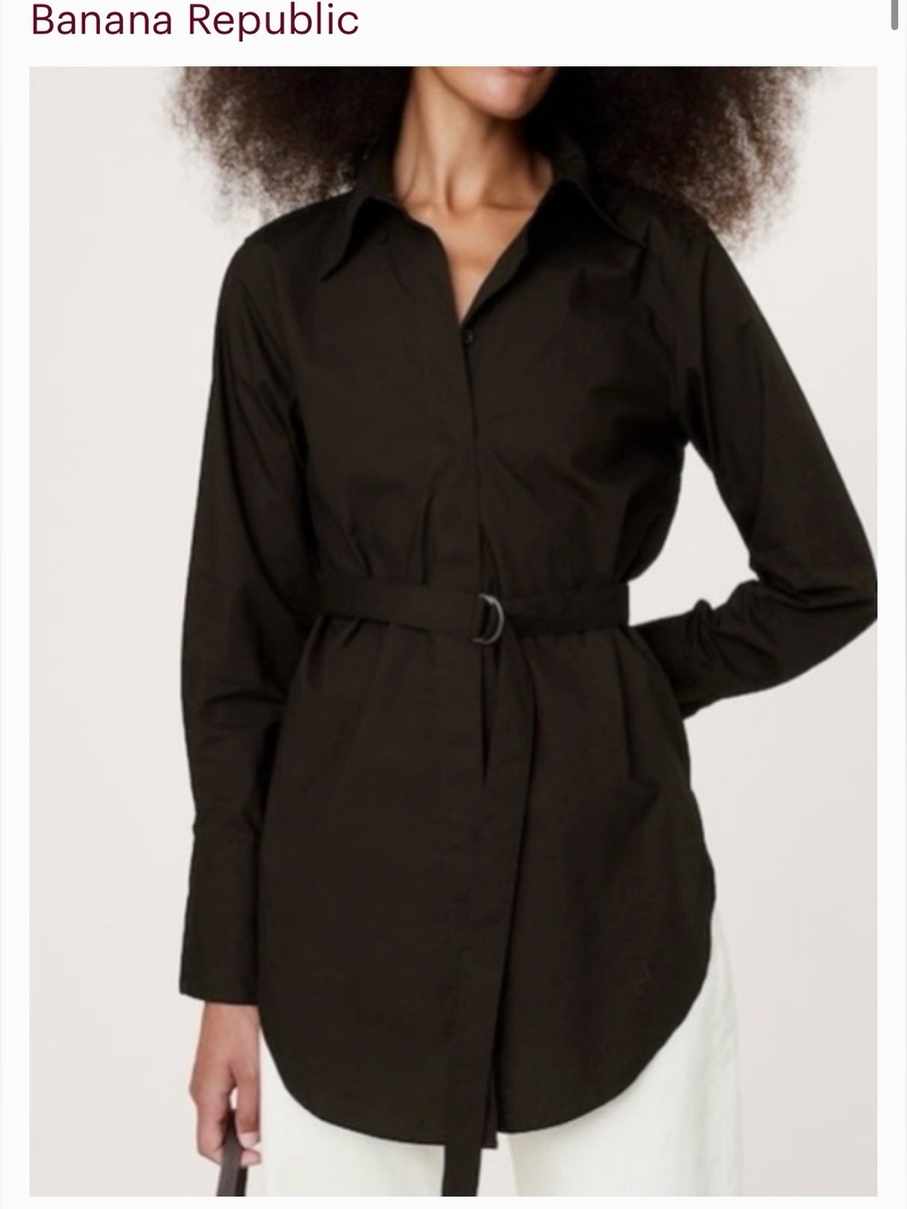 Banana Republic Cotton Poplin Tunic Shirt with Belt - NWT Size XS